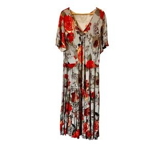 long sleeve batwing dress Elegant Pleated Batwing Sleeve Maxi Dress Beige / S